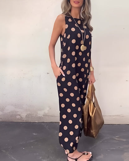 ROXANE | Maxi Split Polka Dot Dress