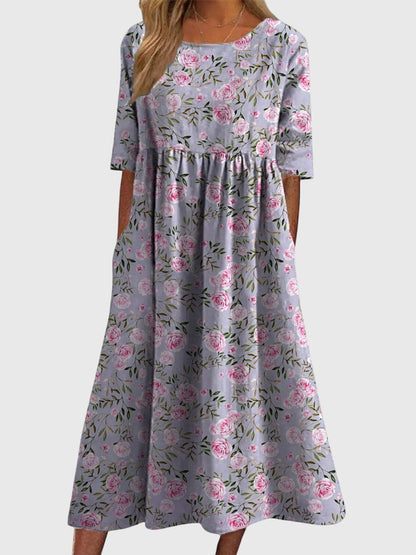 Izza | Elegant Slimming Floral Dress