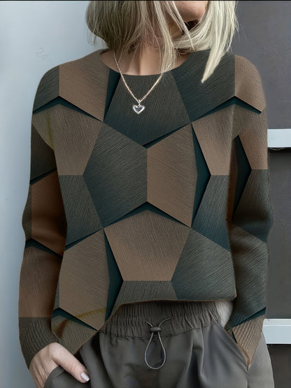 Lucia | Geometric Colorblock Knit Sweater