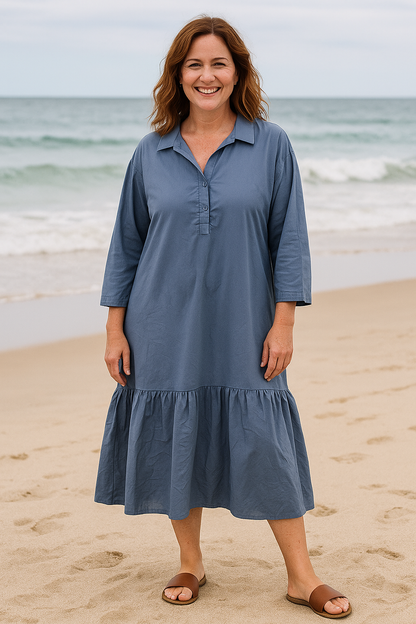 NOÉMIE | Robe mi-boutonnée coupe flatteuse