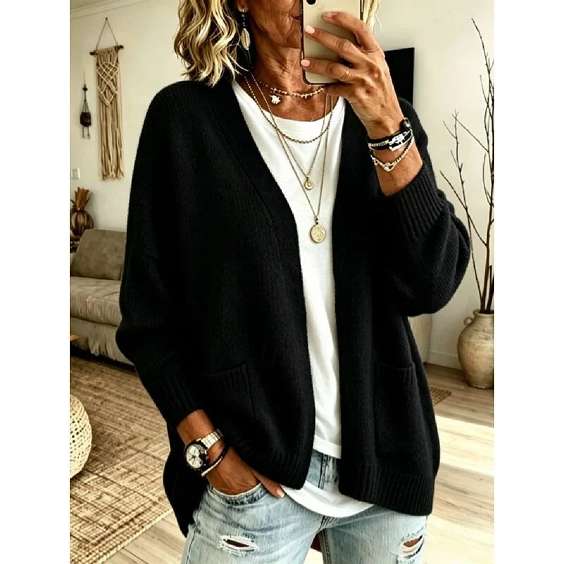 Everly Relaxed Open-Front Cardigan