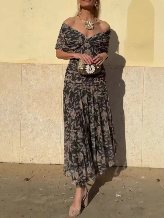 Imie | Chic Bloom Off-Shoulder Dress