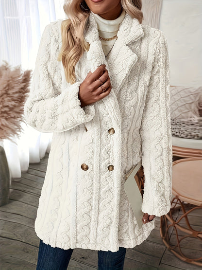 HELENE | Double-Breasted Teddy Coat