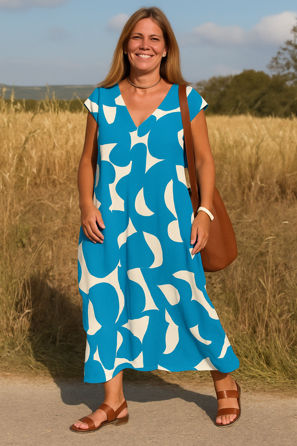 CHARLOTTE | Flattering Abstract Print Dress