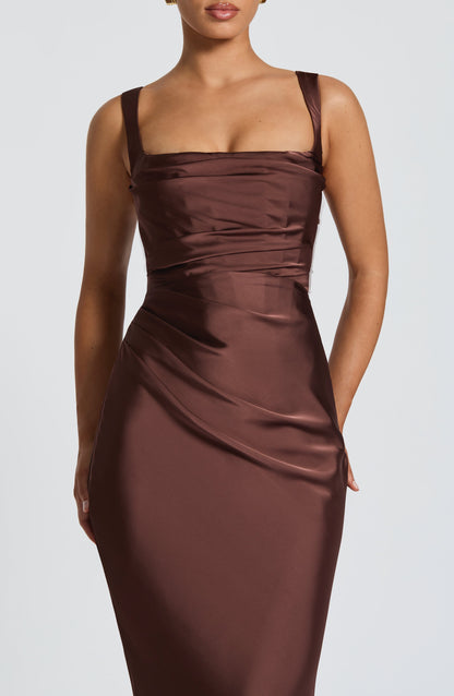 CALANTHE | Maxi Dress - Plum Brown
