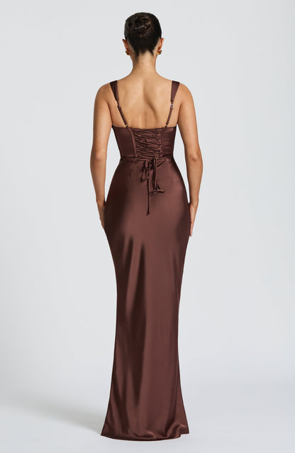 CALANTHE | Maxi Dress - Plum Brown