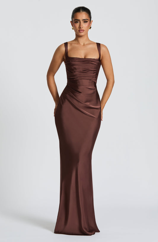 CALANTHE | Maxi Dress - Plum Brown