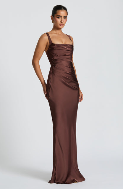 CALANTHE | Maxi Dress - Plum Brown