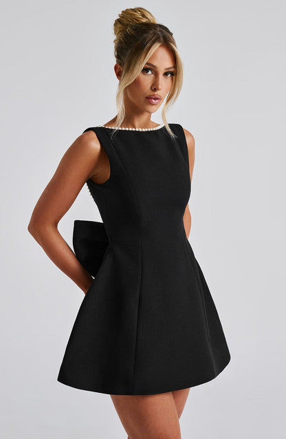 ELLE | Pearl Bow Mini Dress