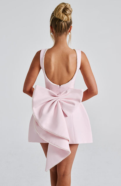 ELLE | Pearl Bow Mini Dress