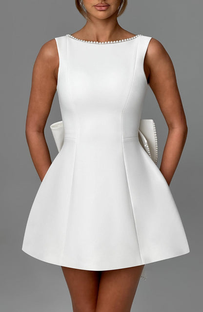 ELLE | Pearl Bow Mini Dress