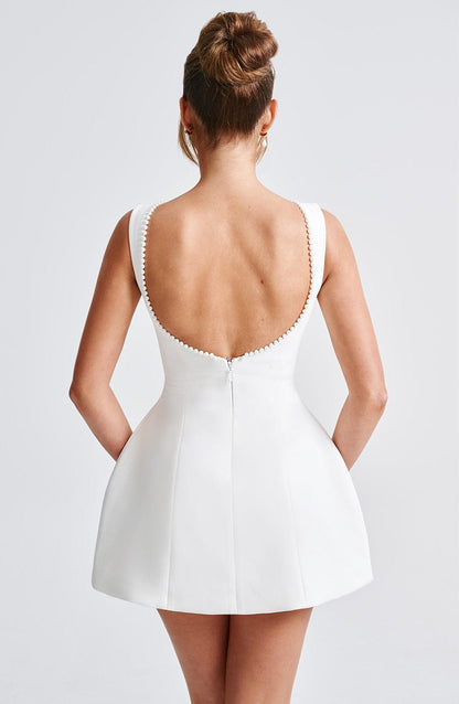 ELLE | Pearl Bow Mini Dress