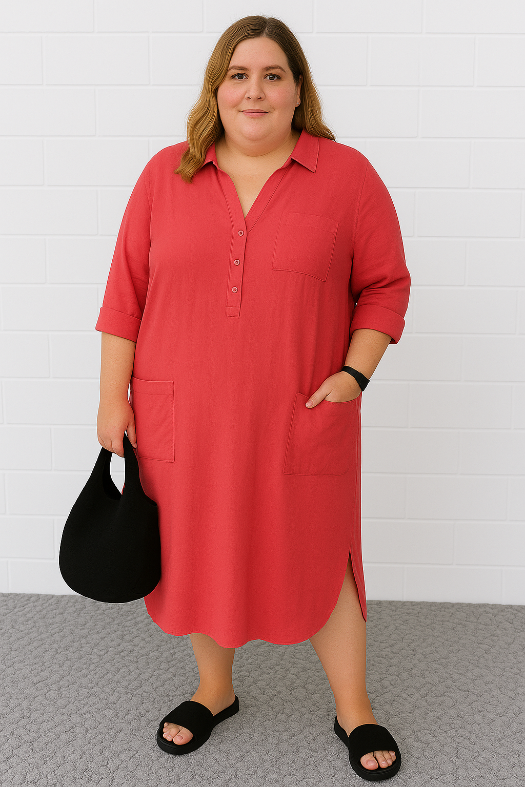 FLORENCE | Half-Buttoned Stomach-Flattering Dress