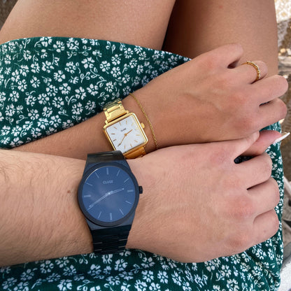 La Tétragone Watch Steel, White Pearl, Gold Colour