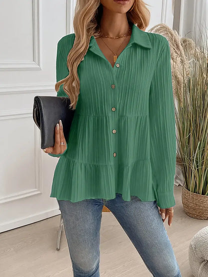 MELINDA | Stylish Long Sleeve Shirt With Buttons