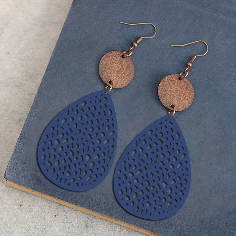 Vintage Leather Drop Earrings