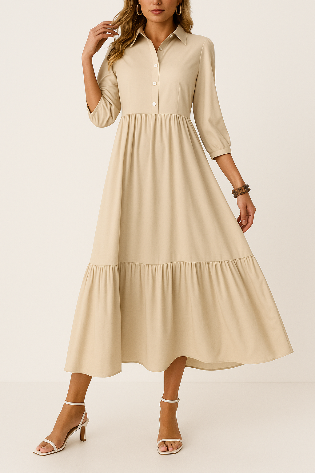 ELODIE | Flowing shirt dress