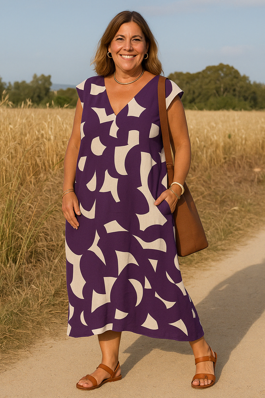 CHARLOTTE | Flattering Abstract Print Dress