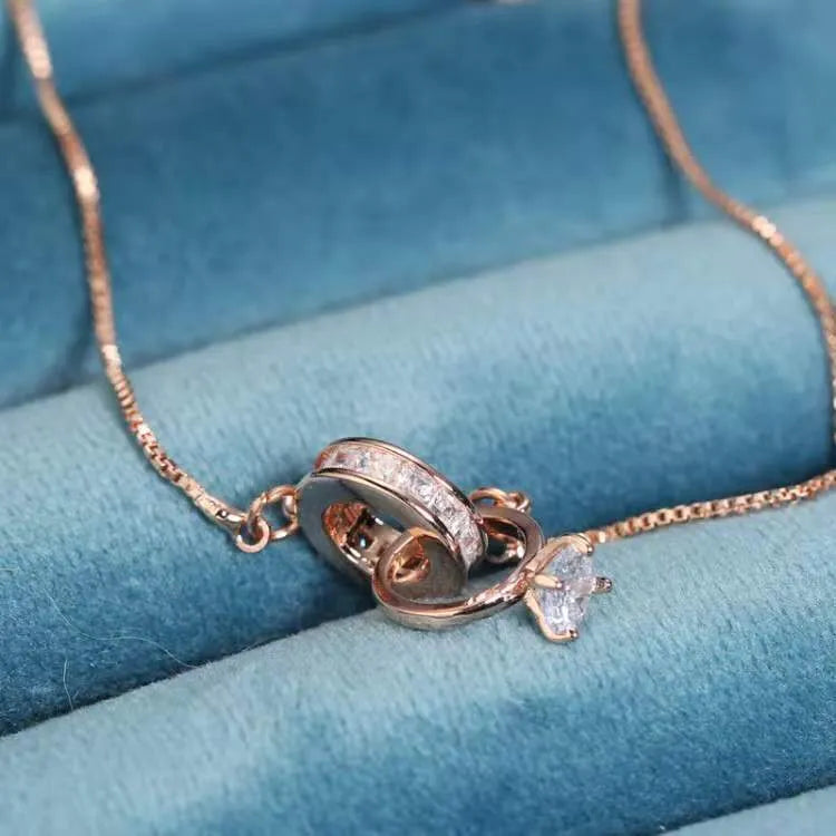 For Wife - Silver 925 Interlocking Diamond Bracelet