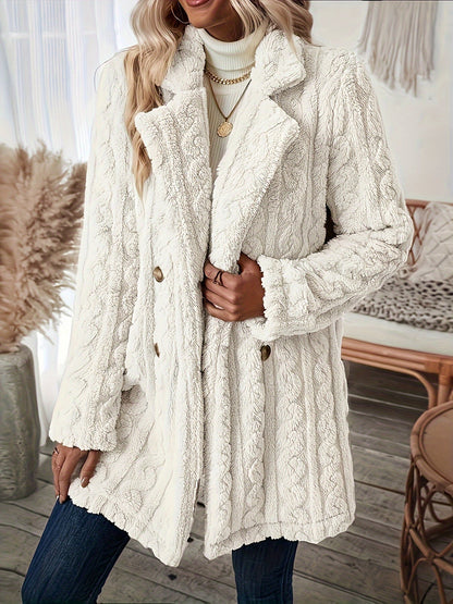 HELENE | Double-Breasted Teddy Coat