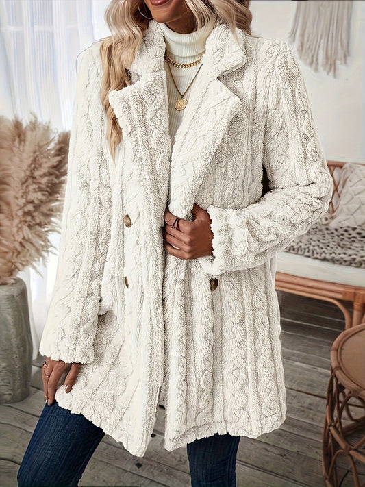 HELENE | Double-Breasted Teddy Coat