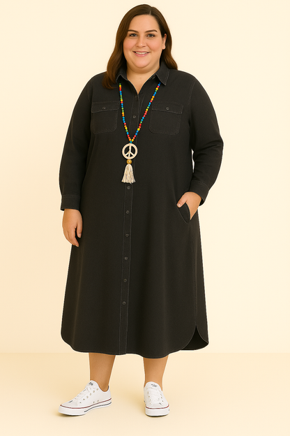 LOUISE | Flattering Denim-Style Dress