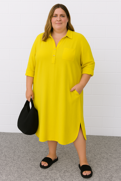 FLORENCE | Half-Buttoned Stomach-Flattering Dress