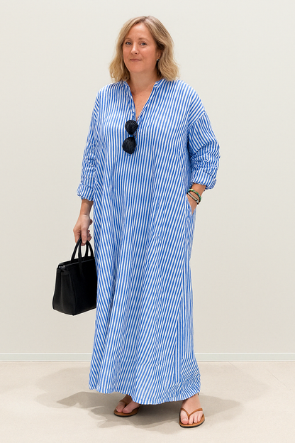 ANAÏS | Long Striped Dress with Flattering Fit