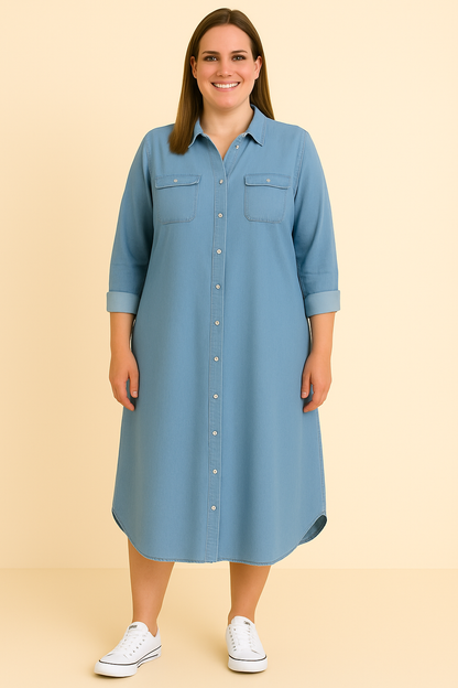LOUISE | Flattering Denim-Style Dress