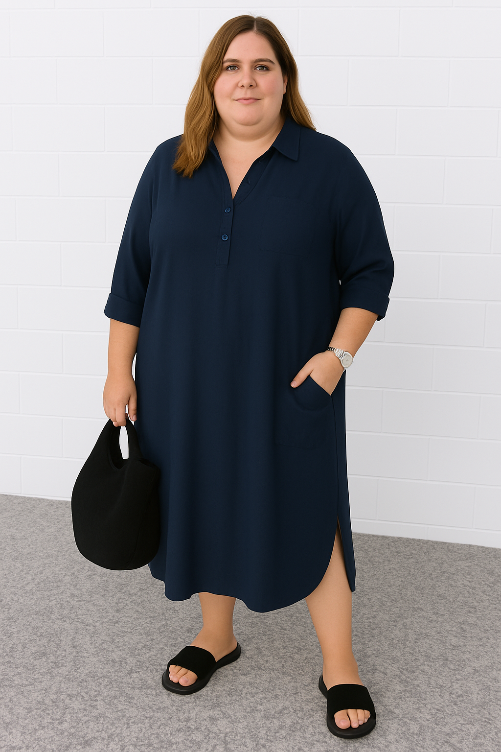 FLORENCE | Half-Buttoned Stomach-Flattering Dress