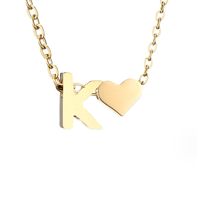 Timeless Initial Necklace with Heart Charm