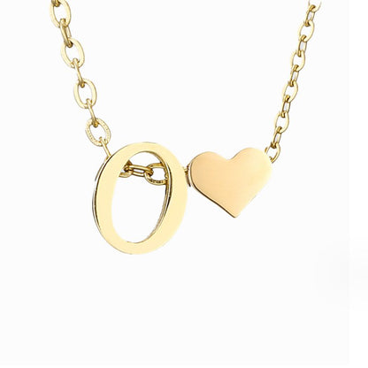 Timeless Initial Necklace with Heart Charm