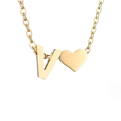 Timeless Initial Necklace with Heart Charm