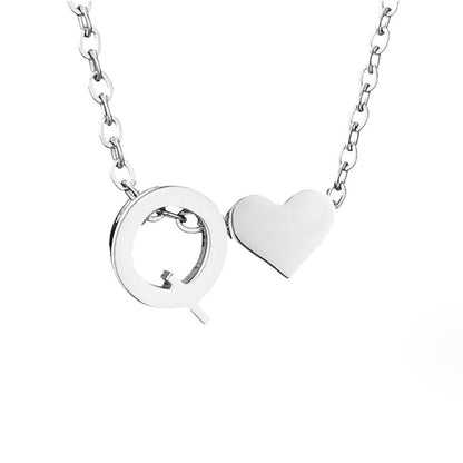 Timeless Initial Necklace with Heart Charm