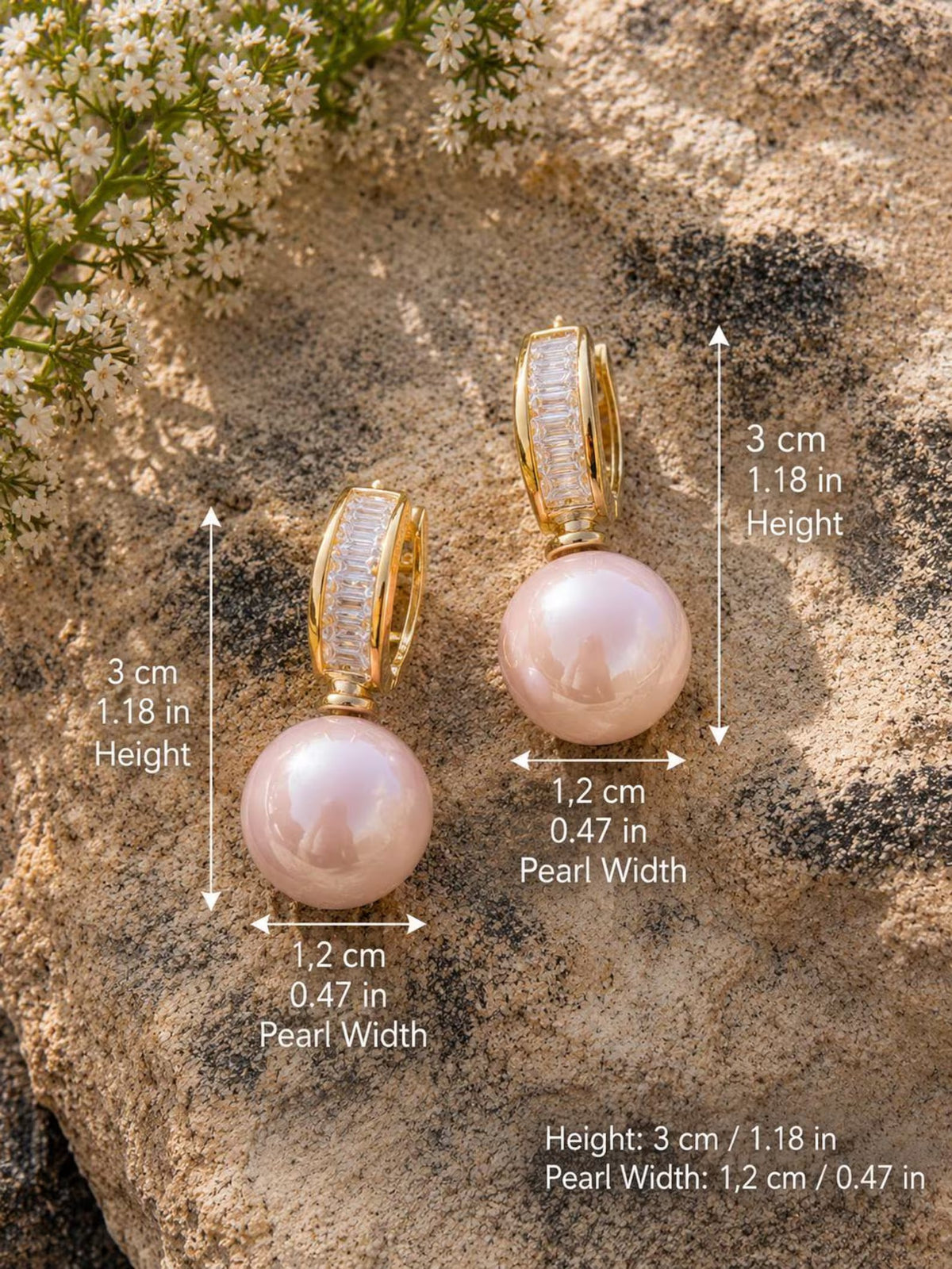 Breast Cancer Awareness Blush Pearl Earrings