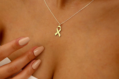 Ribbon Necklace | Elegant Symbol of Cancer Awareness | Get 1+1 Free!