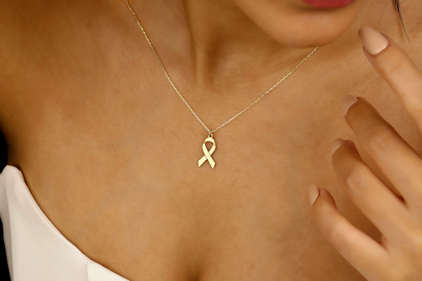 Ribbon Necklace | Elegant Symbol of Cancer Awareness | Get 1+1 Free!