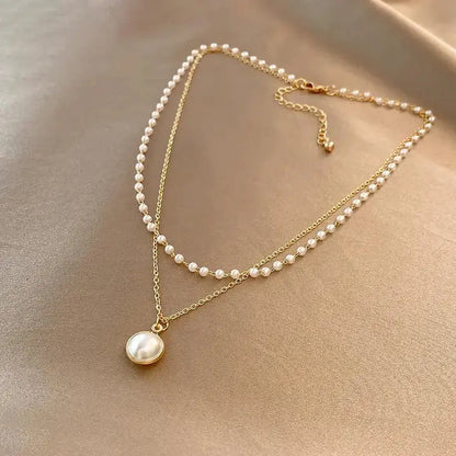 Timeless Gold Pearl Elegance Necklace