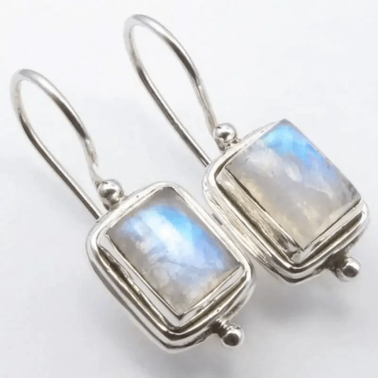 Chic Square Moonstone Earrings