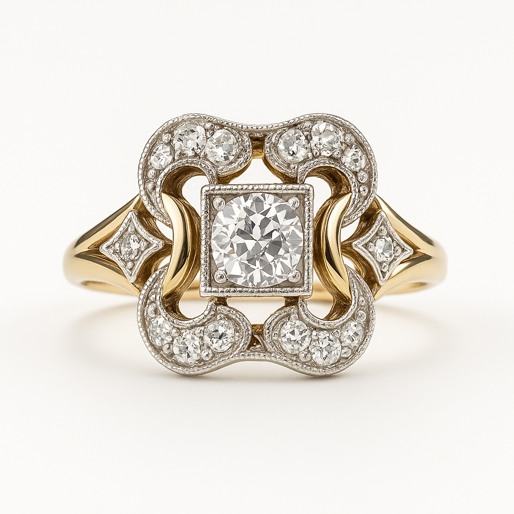 Vintage Zirconia Gold Ring
