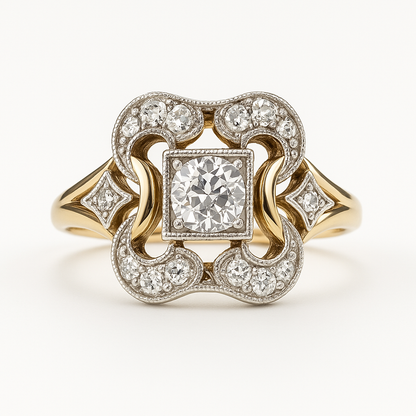Vintage Zirconia Gold Ring