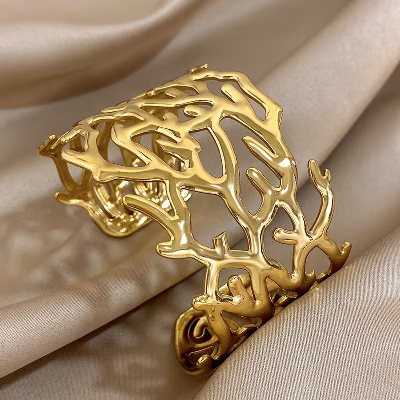 Open Gold Branch Bracelet