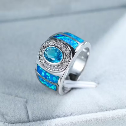 Opal Silver Bright Ring