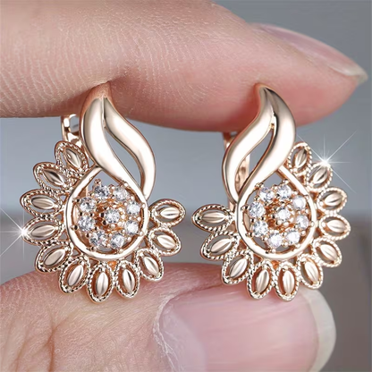 Elegant Crystalline Flower Earrings