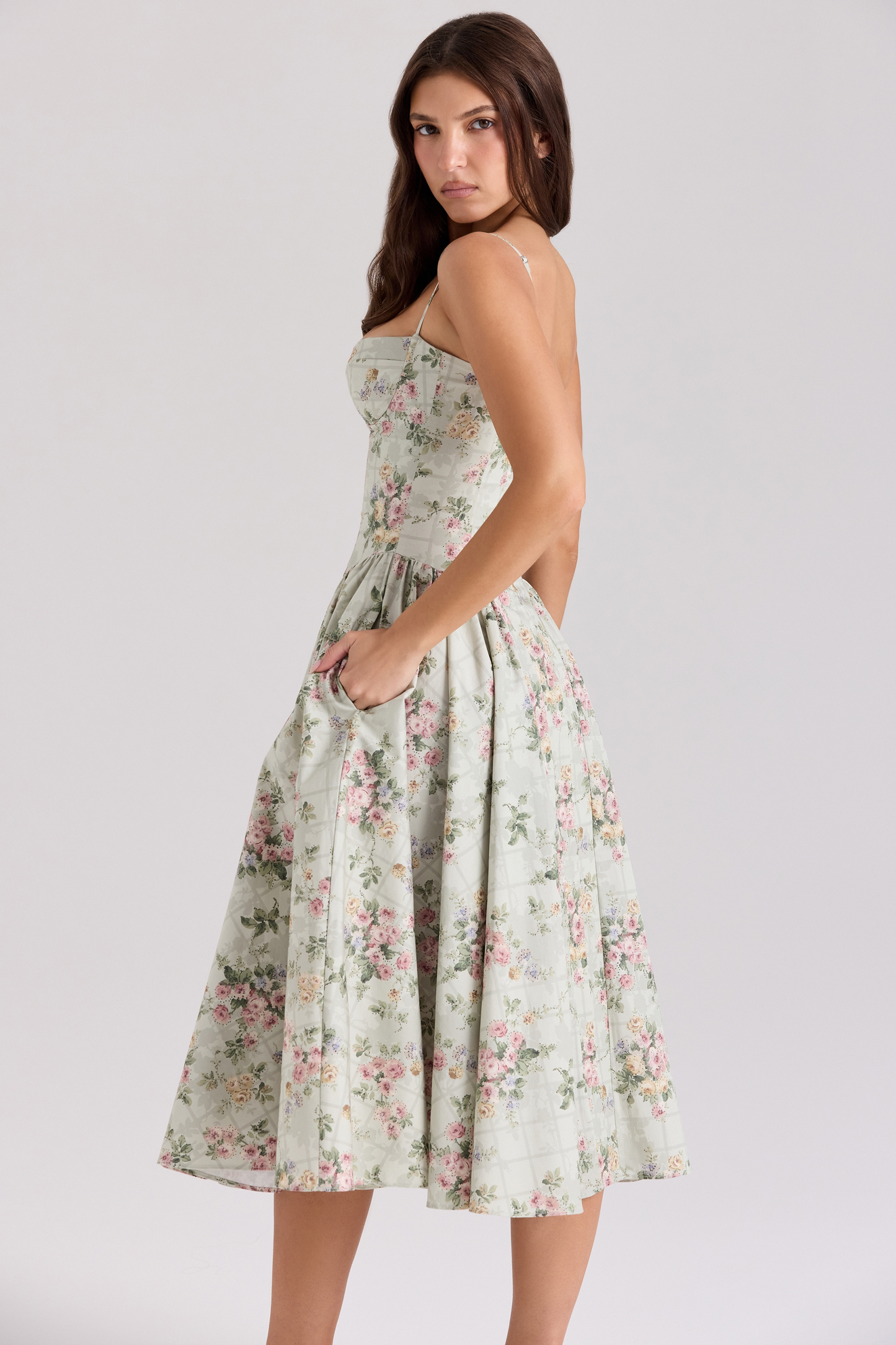 CORALIE | Floral Boned Dress
