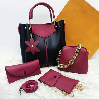 Elegant Luxe: 4-Piece Handbag Set with Gold Hardware