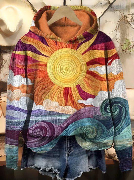 SOFIE | Vintage Hoodie with Sunray Pattern