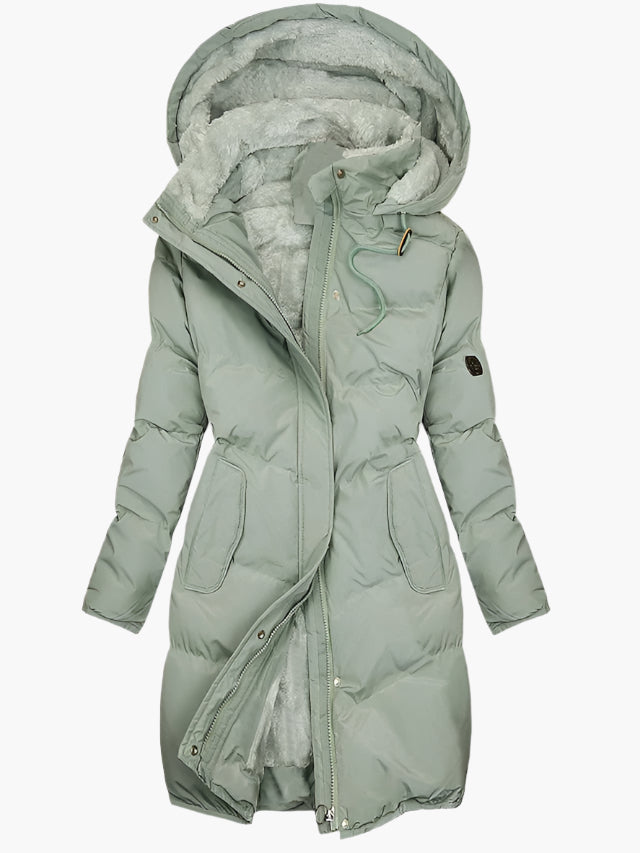 Women’s Long Quilted Hooded Winter Coat