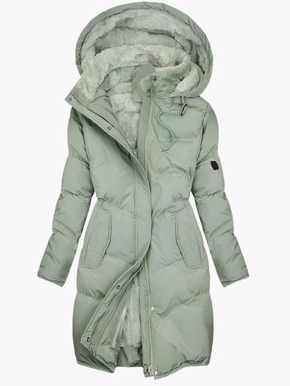 Women’s Long Quilted Hooded Winter Coat