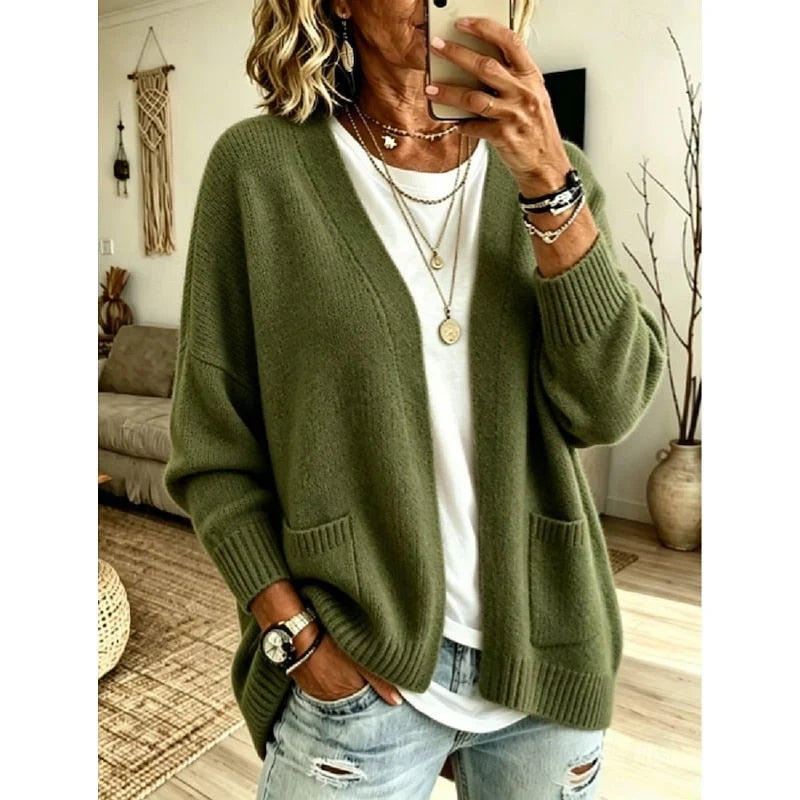 Everly Relaxed Open-Front Cardigan